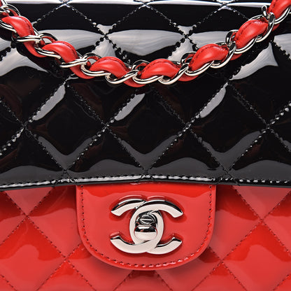Chanel Patent Calfskin Quilted Bi-Color Mini Rectangular Flap Red Black 10 of 11