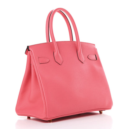Hermes Epsom Horseshoe Birkin 30 Rose Azalee Gris Mouette 3 of 11