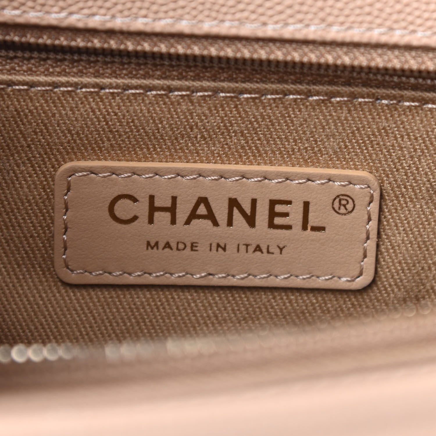 Chanel Caviar Chevron Quilted Small Coco Handle Flap Beige 6 of 9