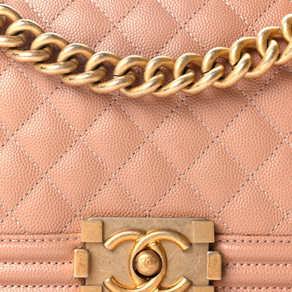 Chanel Caviar Quilted Medium Boy Flap Beige 7 of 10
