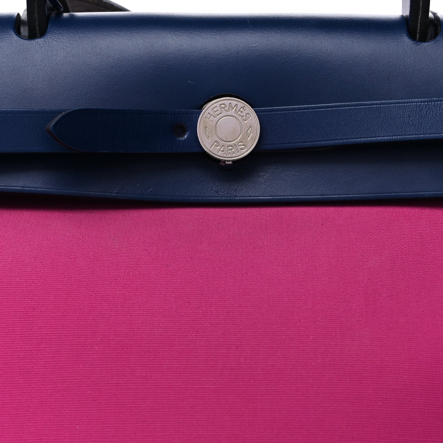Hermes Vache Hunter Toile Officier Herbag Zip 31 PM  Magnolia Bleu Saphir 10 of 12
