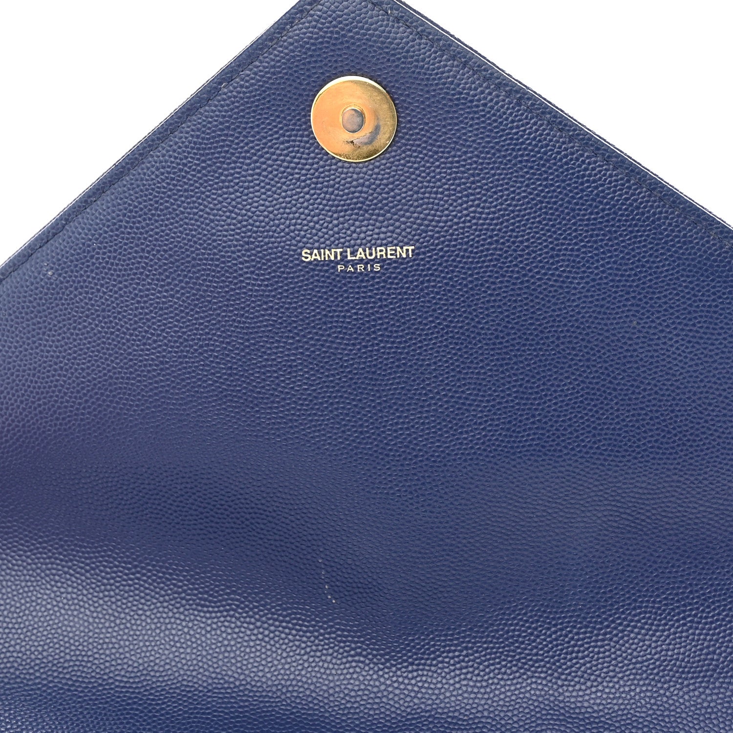 Saint Laurent Grain De Poudre Matelasse Chevron Large Monogram Satchel Navy Blue 7 of 13