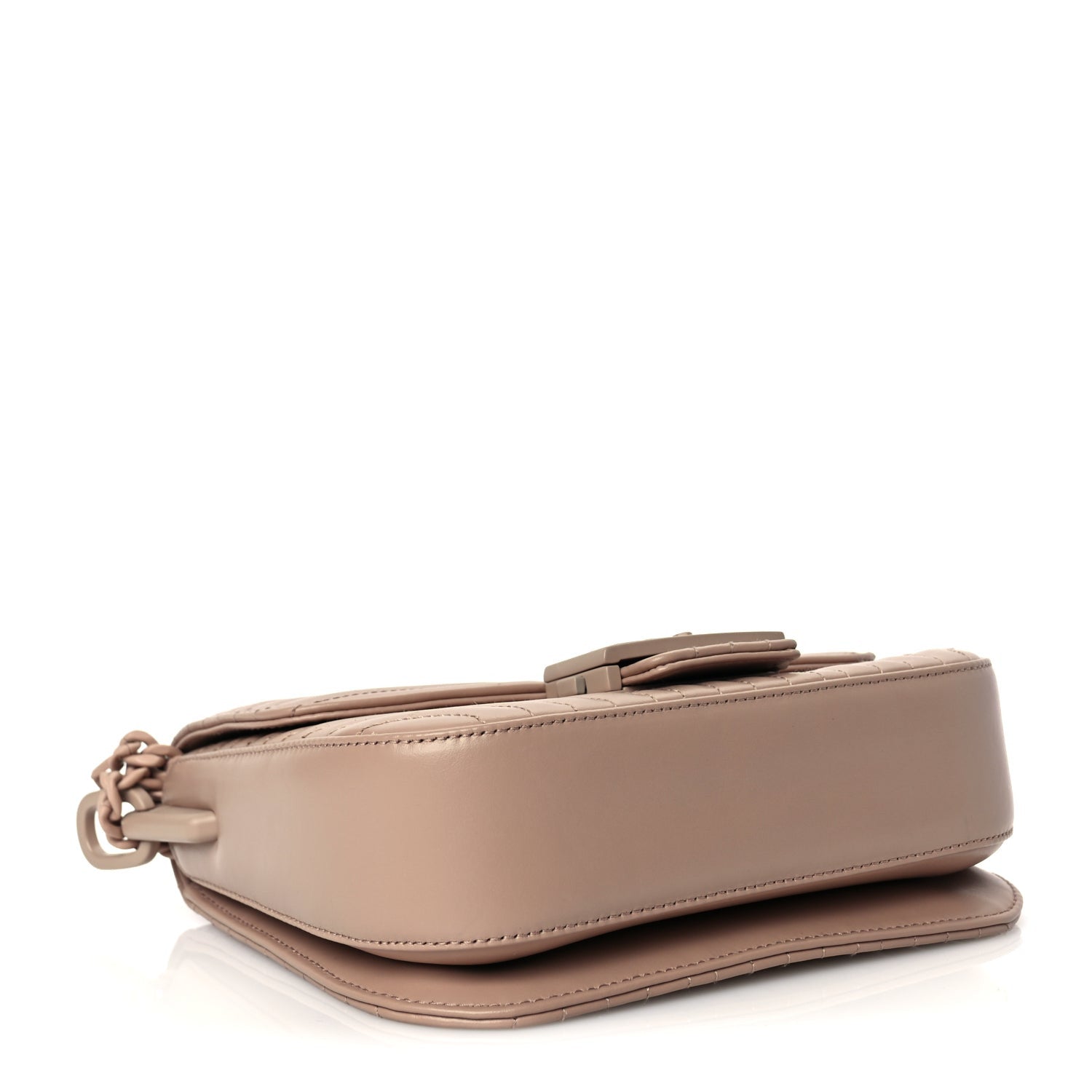 Prada Soft Calfskin Impuntu Embleme Monochrome Flap Shoulder Bag Cipria 3 of 8