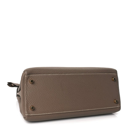 Hermes Taurillon Clemence Kelly Retourne 28 Etoupe 3 of 9