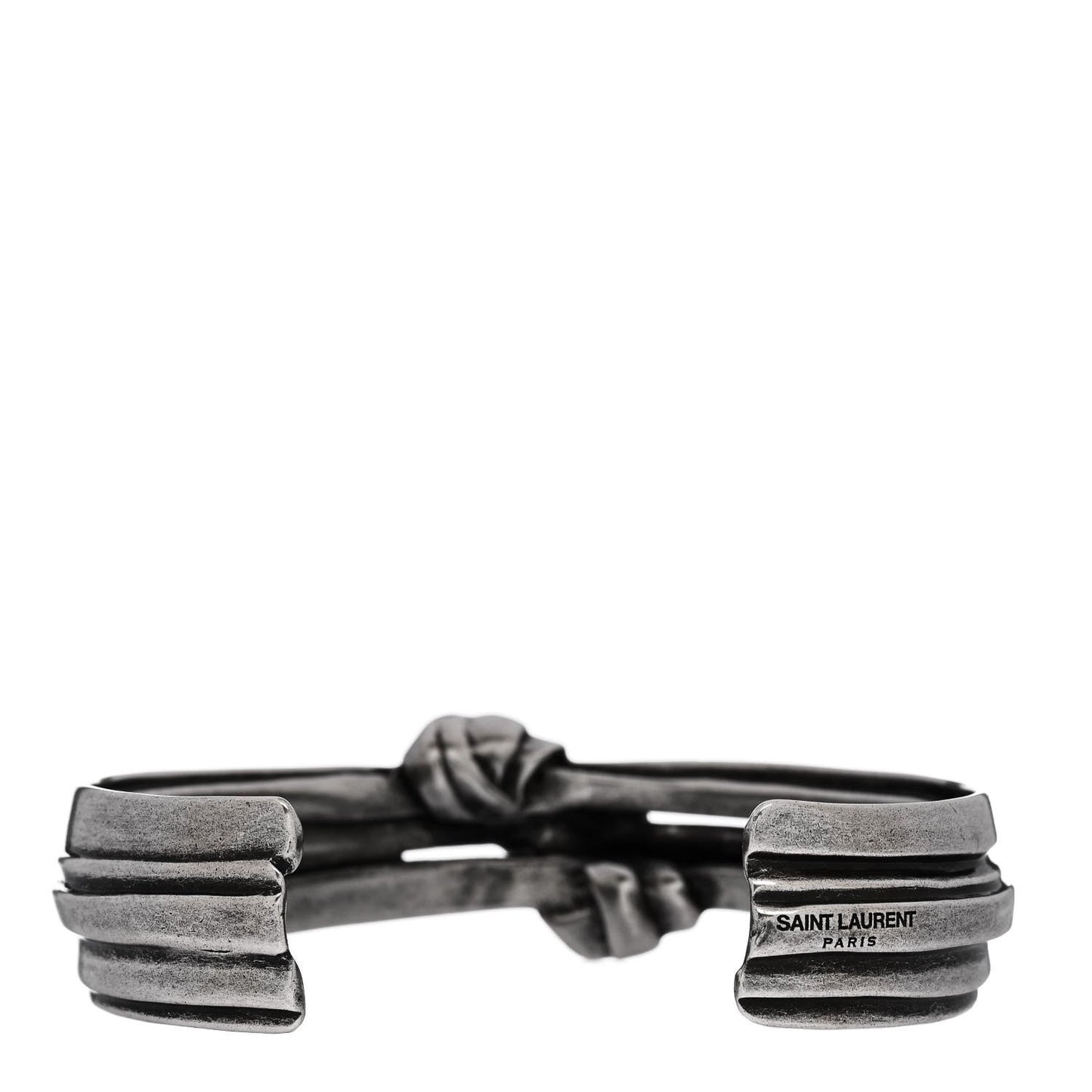 Brass Knot Cuff L Silver