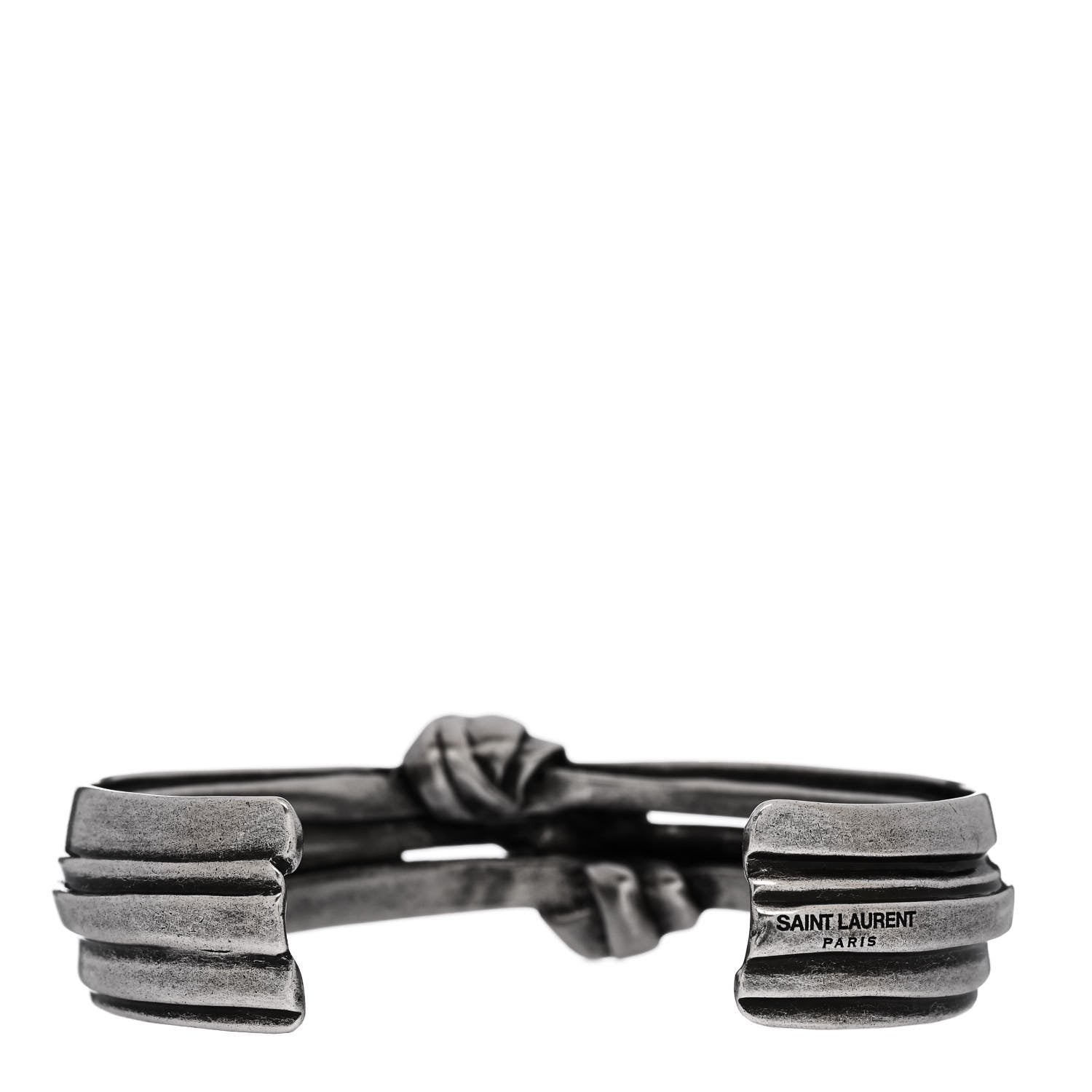 Saint Laurent Brass Knot Cuff L Silver 3 of 6