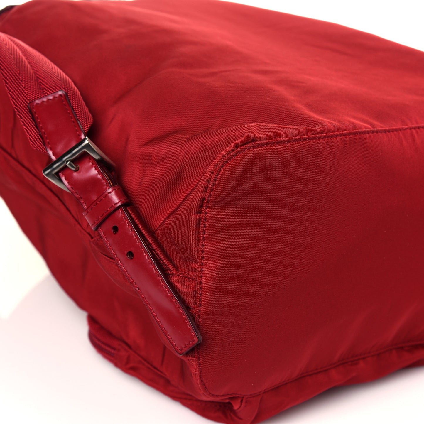 Nylon Vela Single Buckle Backpack Rosso