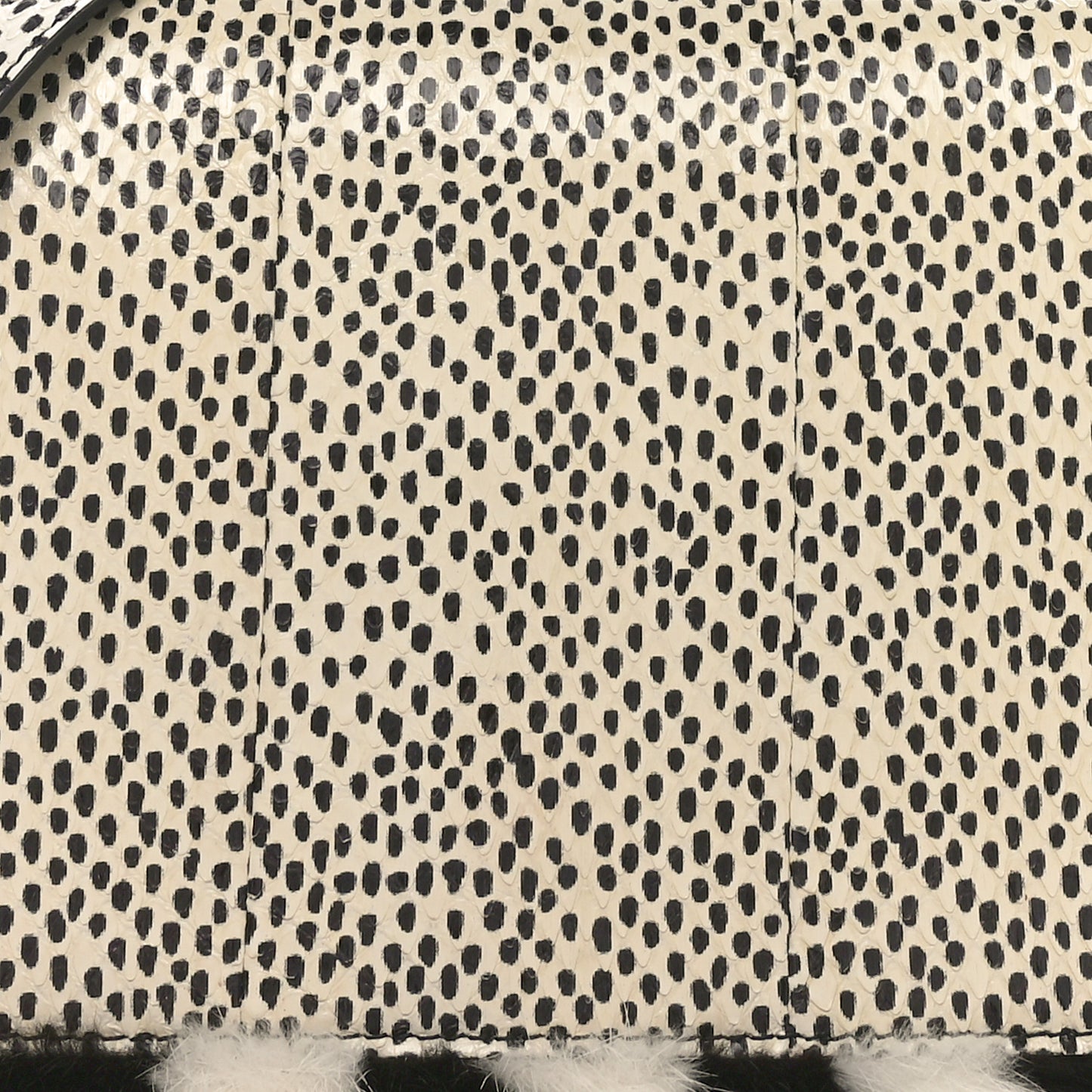 Watersnake Mink Daisy Clutch White Black