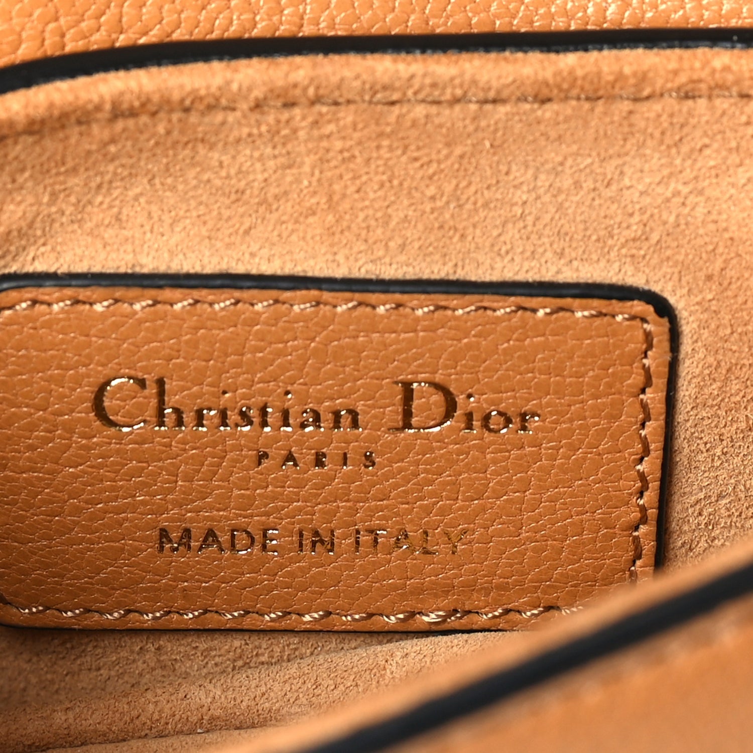 Christian Dior Goatskin Micro Saddle Bag  Camello 5 of 8