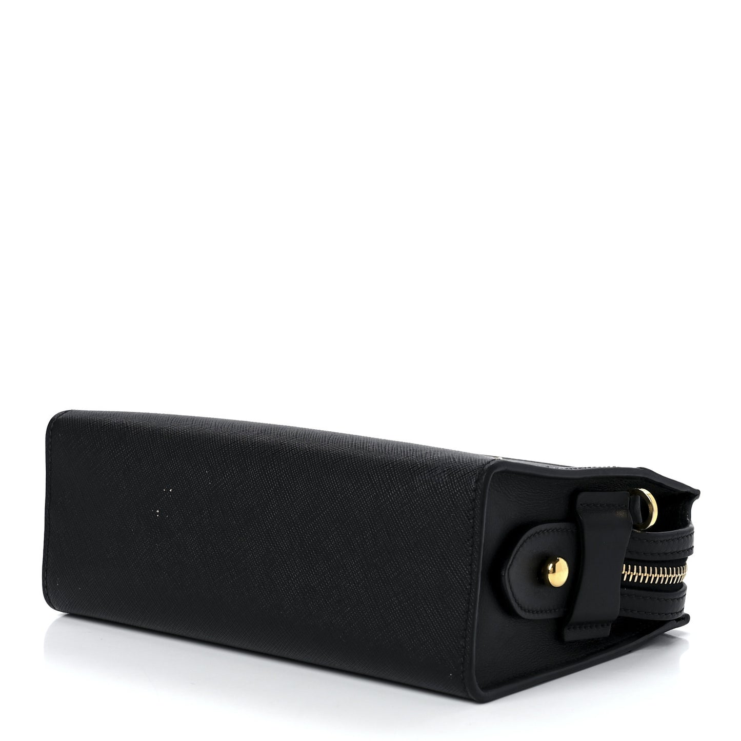 Saffiano City Calfskin Esplanade Crossbody Bag Black