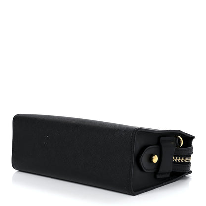 Prada Saffiano City Calfskin Esplanade Crossbody Bag Black 9 of 11