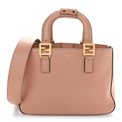 Fendi Vitello Glacier Small FF Tote Rosa Bourbon 1 of 9