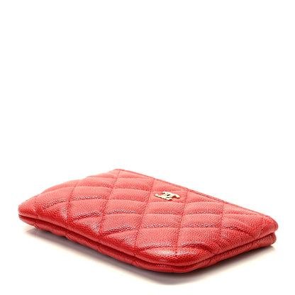 Chanel Caviar Quilted Small Cosmetic Case Red 7 of 8