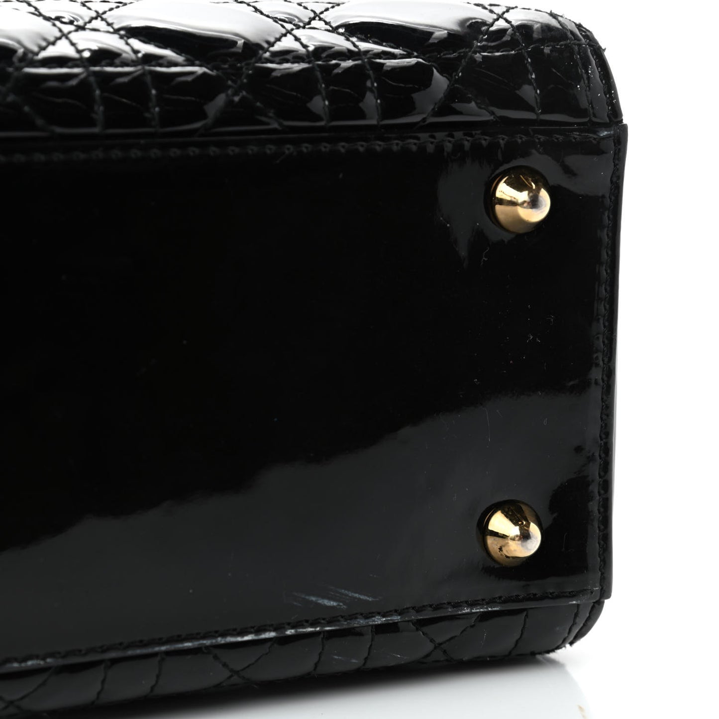 Patent Cannage Large Lady Dior Black