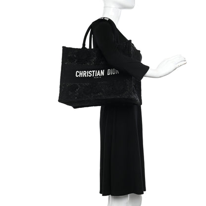 Christian Dior Embroidered 3D Macrame D-Lace Butterfly Medium Book Tote Black Multicolor 2 of 12