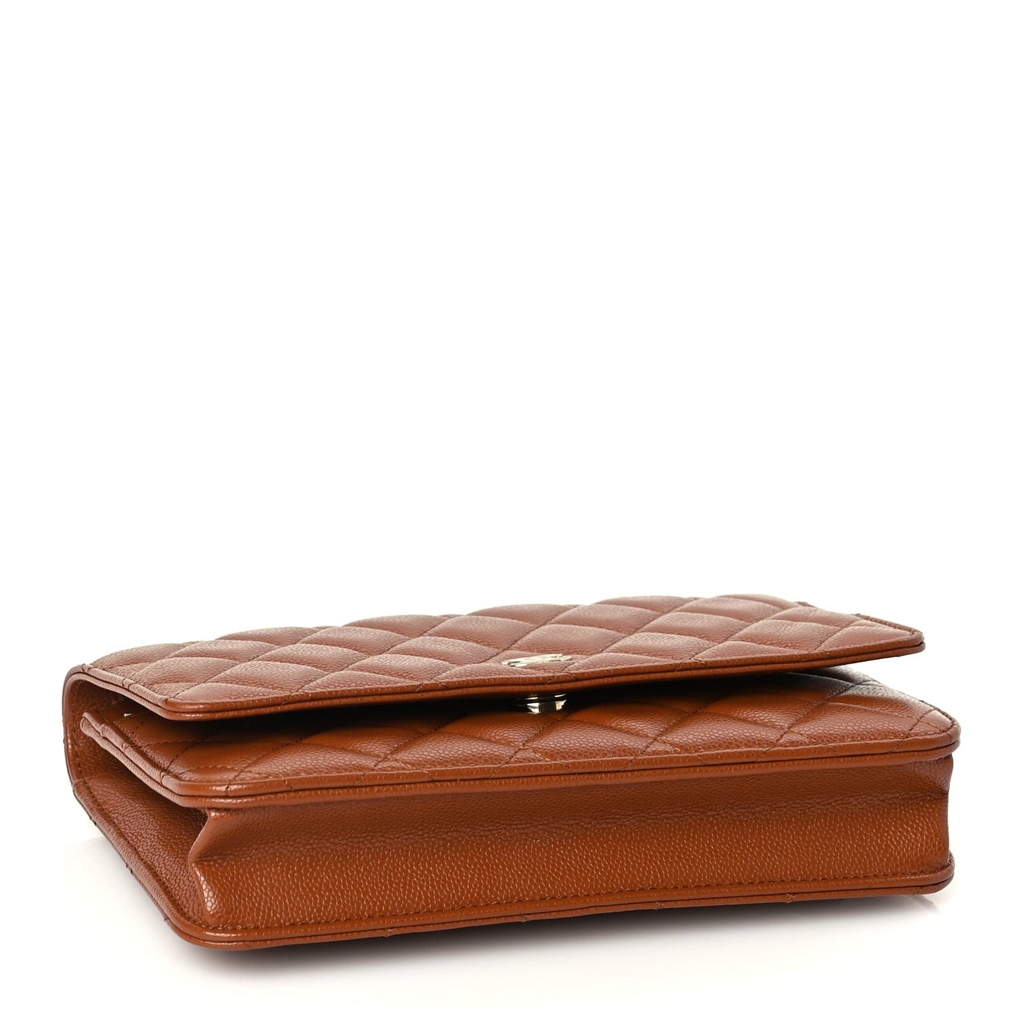 Caviar Quilted Wallet On Chain WOC Light Brown