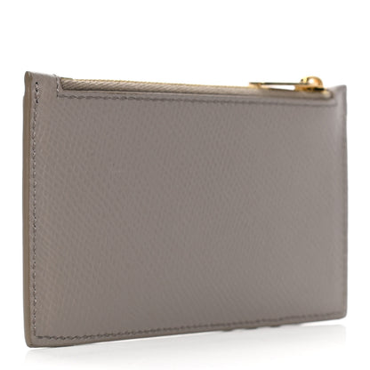 Celine Grained Calfskin Zipped Card Holder Pebble 2 of 3