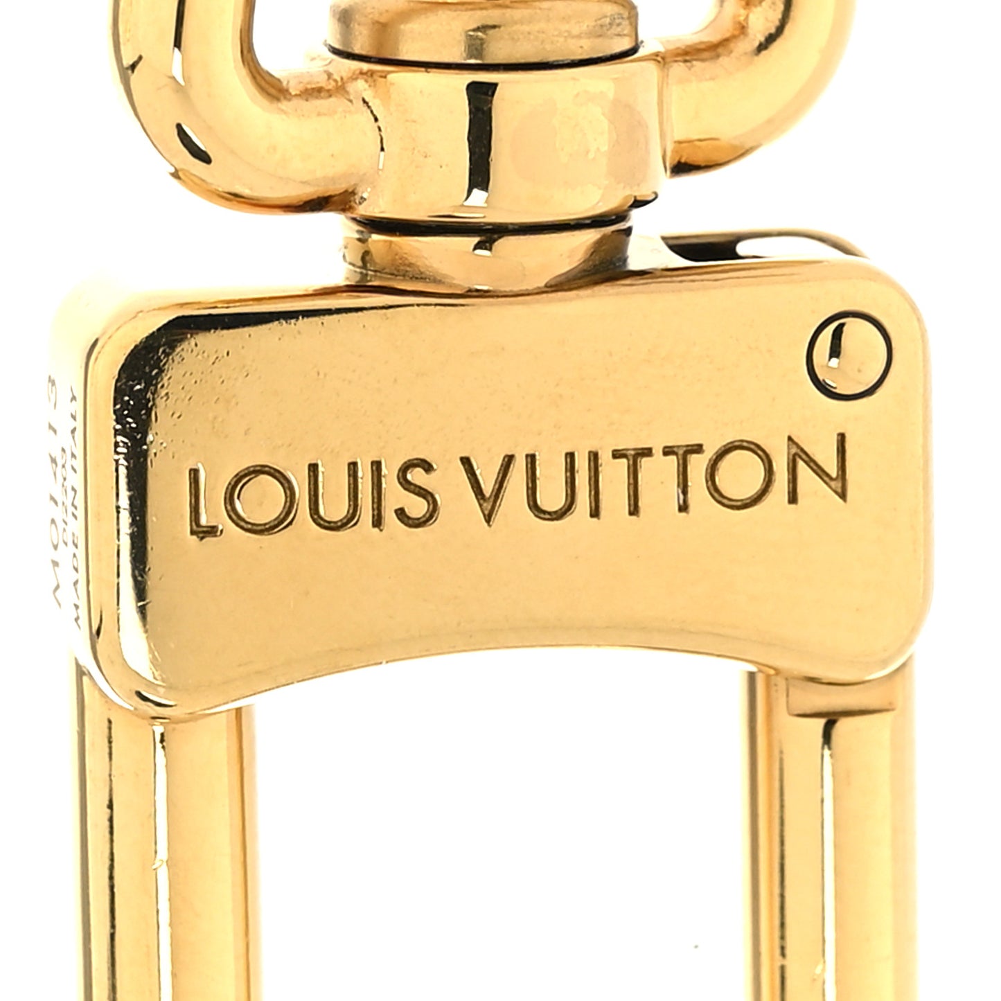 Brass Enamel Fleur De Monogram Bag Charm Chain Gold