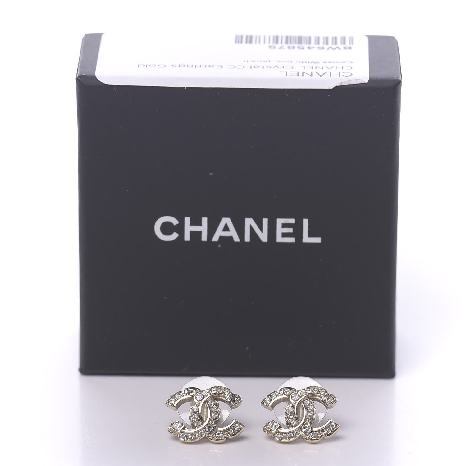 Chanel Crystal CC Earrings Gold 5 of 5