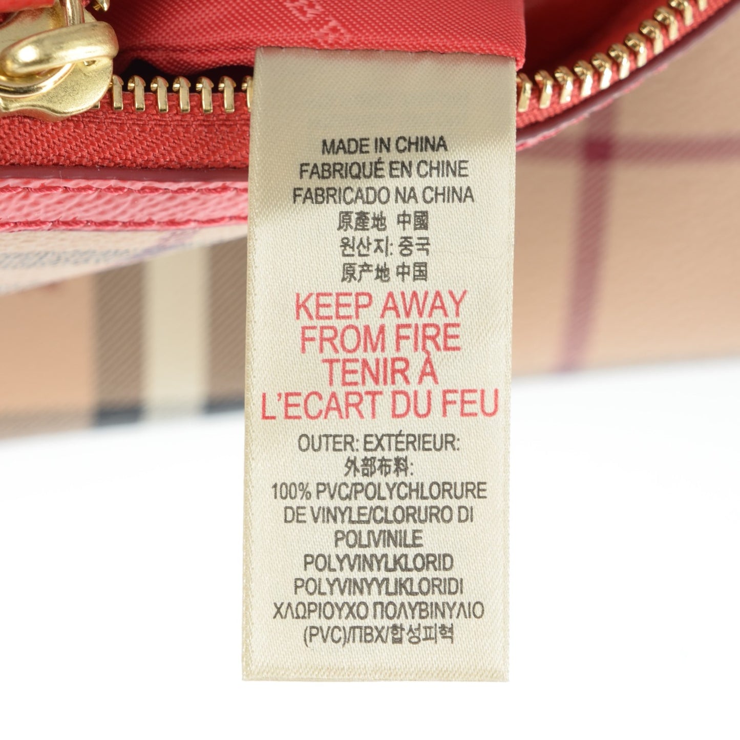 Haymarket Check Small Peyton Crossbody Clutch Bag Coral Red