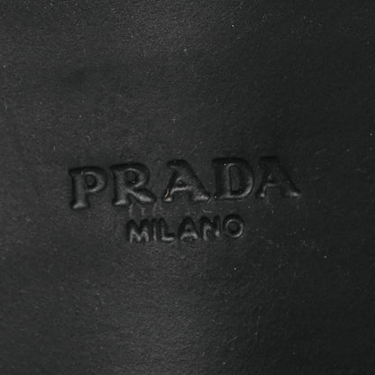 Prada Spazzolato Re-Nylon Metal Triangle Logo Buckled 50mm Biker Boots 37.5 Black 7 of 15