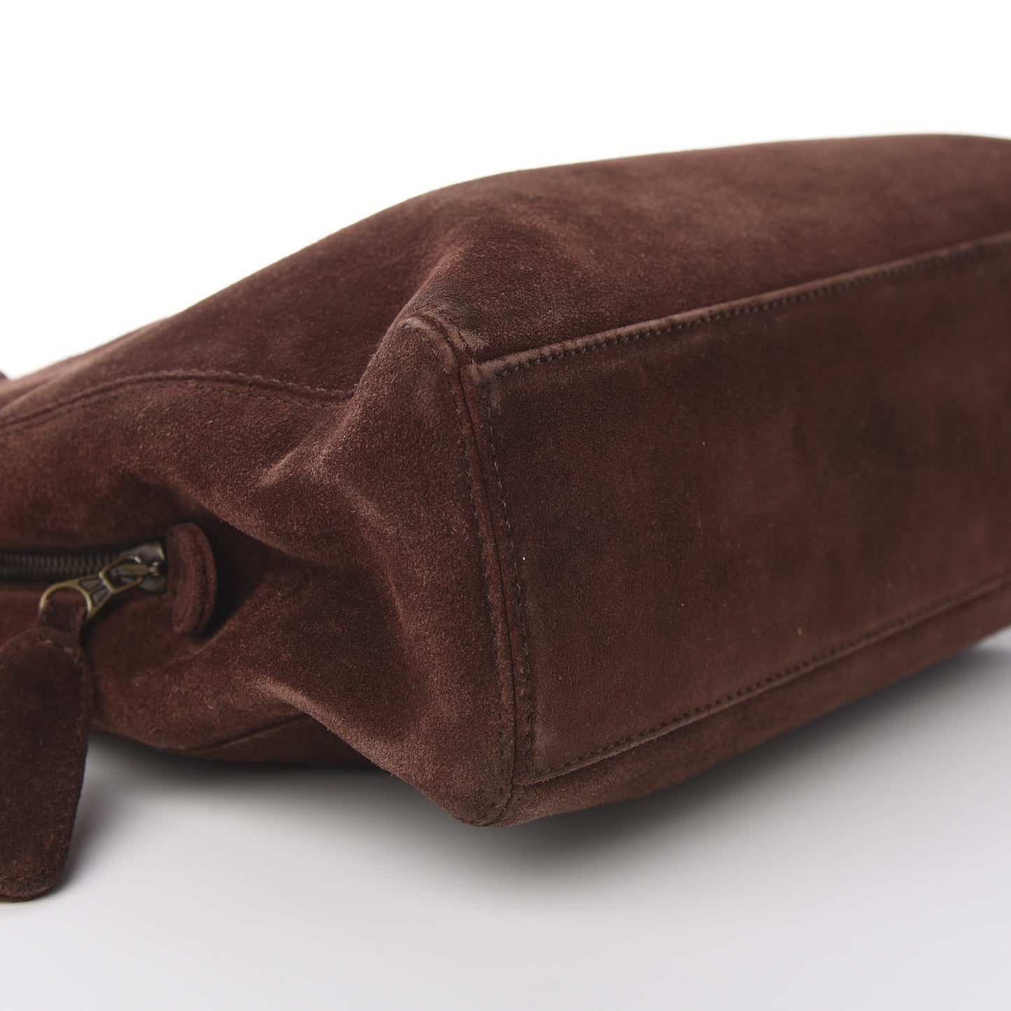 Suede Logo Tote Brown