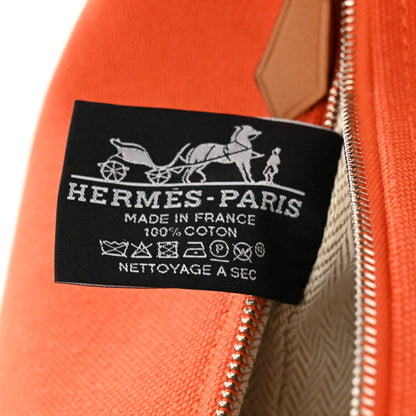 Hermes Canvas Small Bride-A-Brac Pouch Orange Burgundy 6 of 7