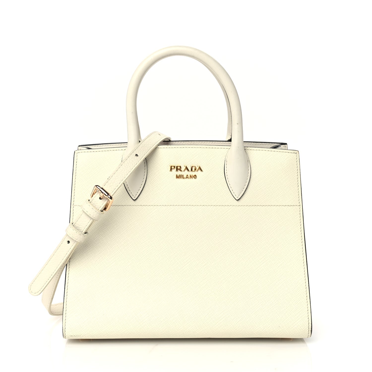 Prada Saffiano City Calf Bibliotheque Bag  White Begonia 1 of 8