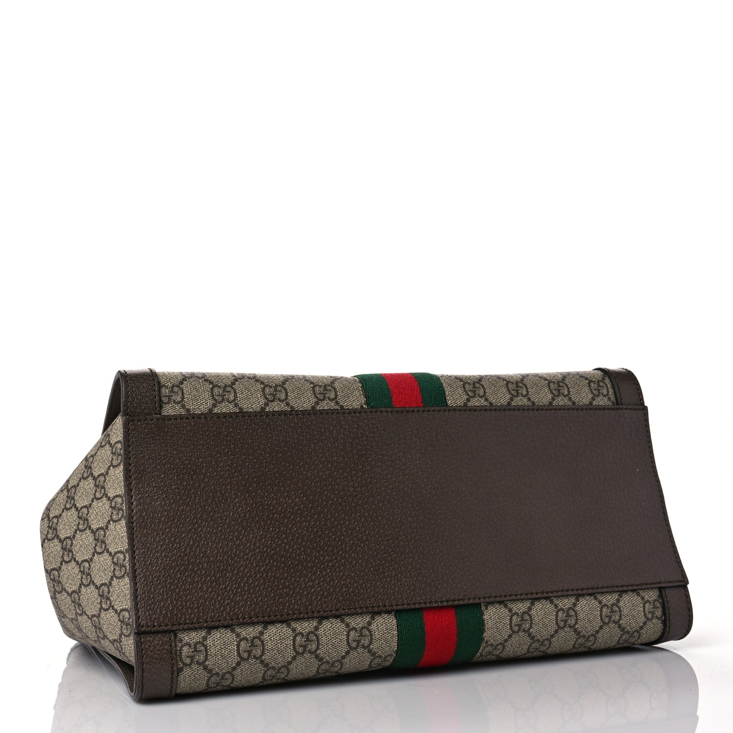 GG Supreme Monogram Web Medium Ophidia Tote Bag Brown