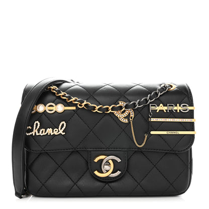 Chanel Lambskin Quilted Small Coco Clips Single Flap Black 1 of 12