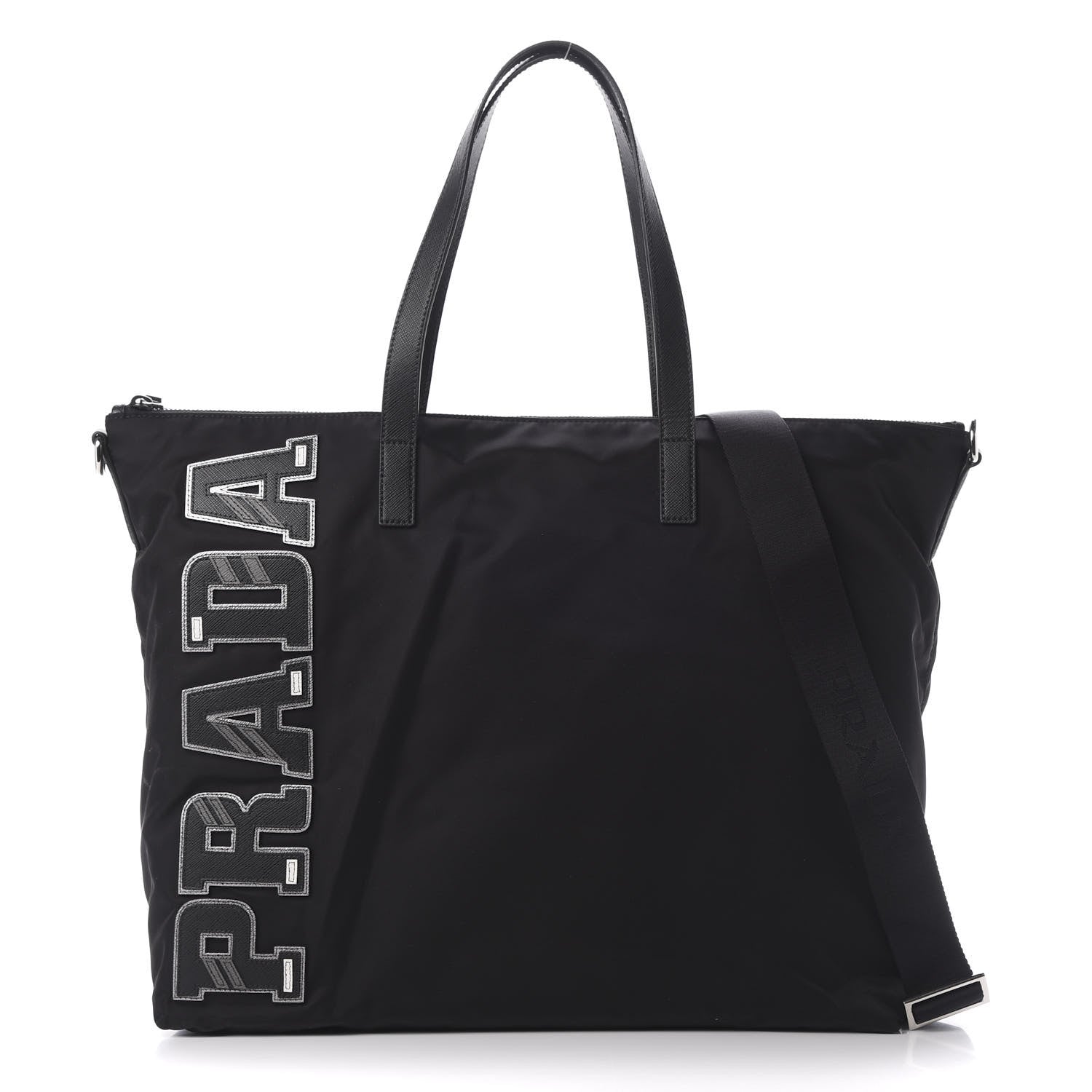Prada Tessuto Nylon Character Shopping Tote Black 1 of 11