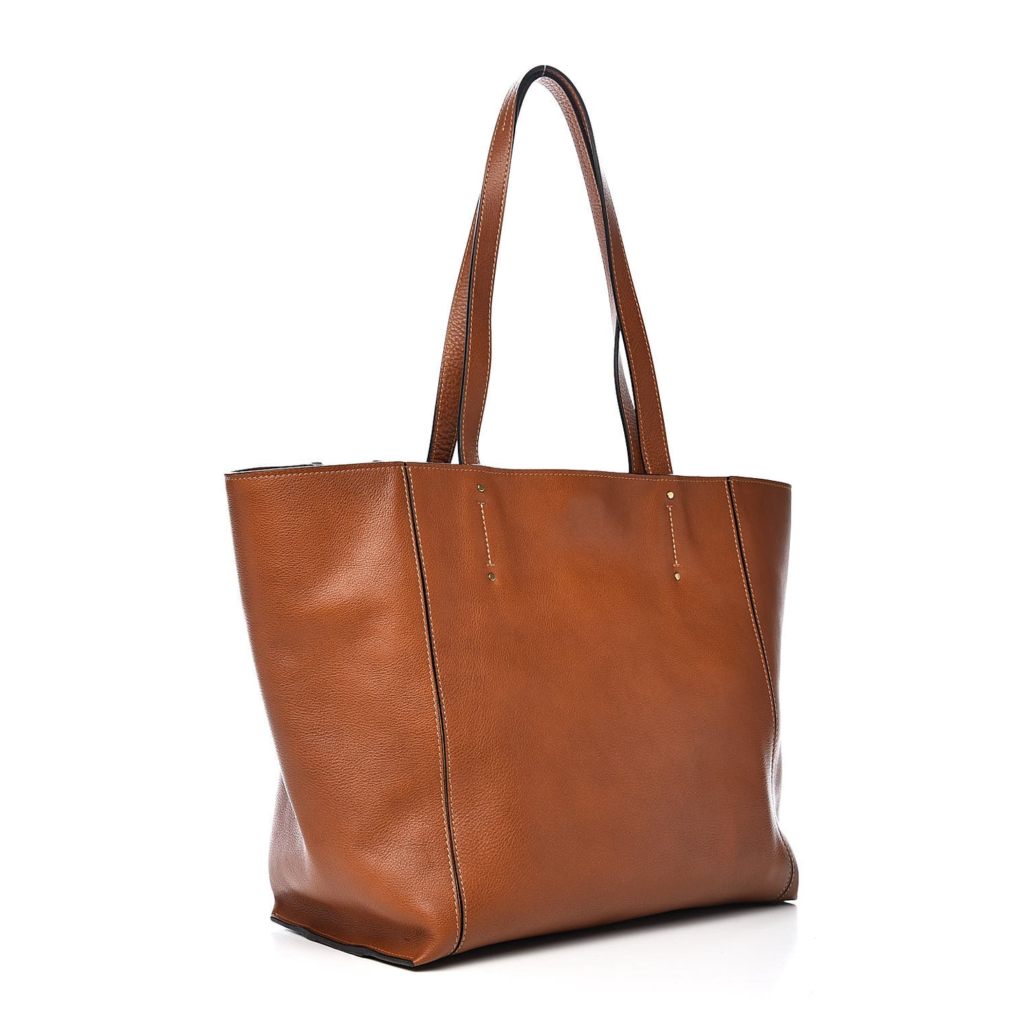 Smooth Calfskin Medium Milo Shopping Tote Caramel
