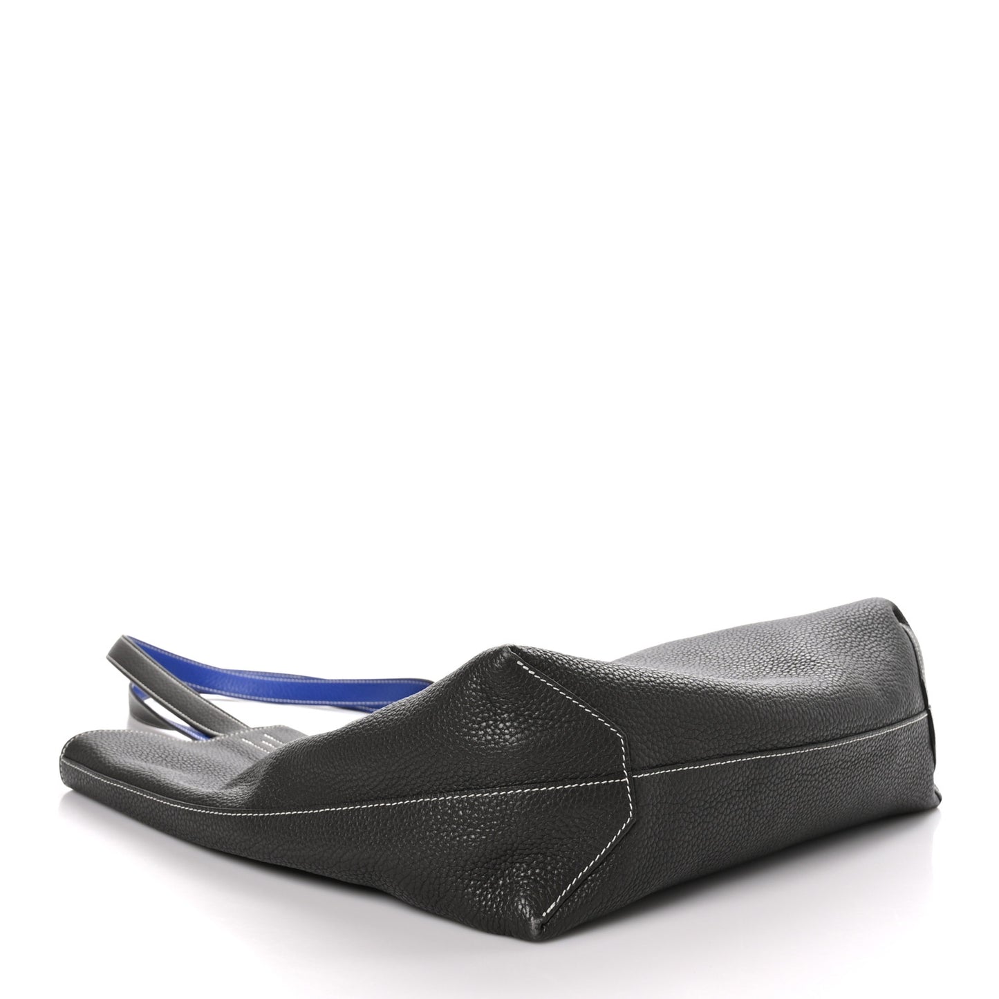 Taurillon Clemence Double Sens 36 Reversible Tote Graphite Bleu Electrique