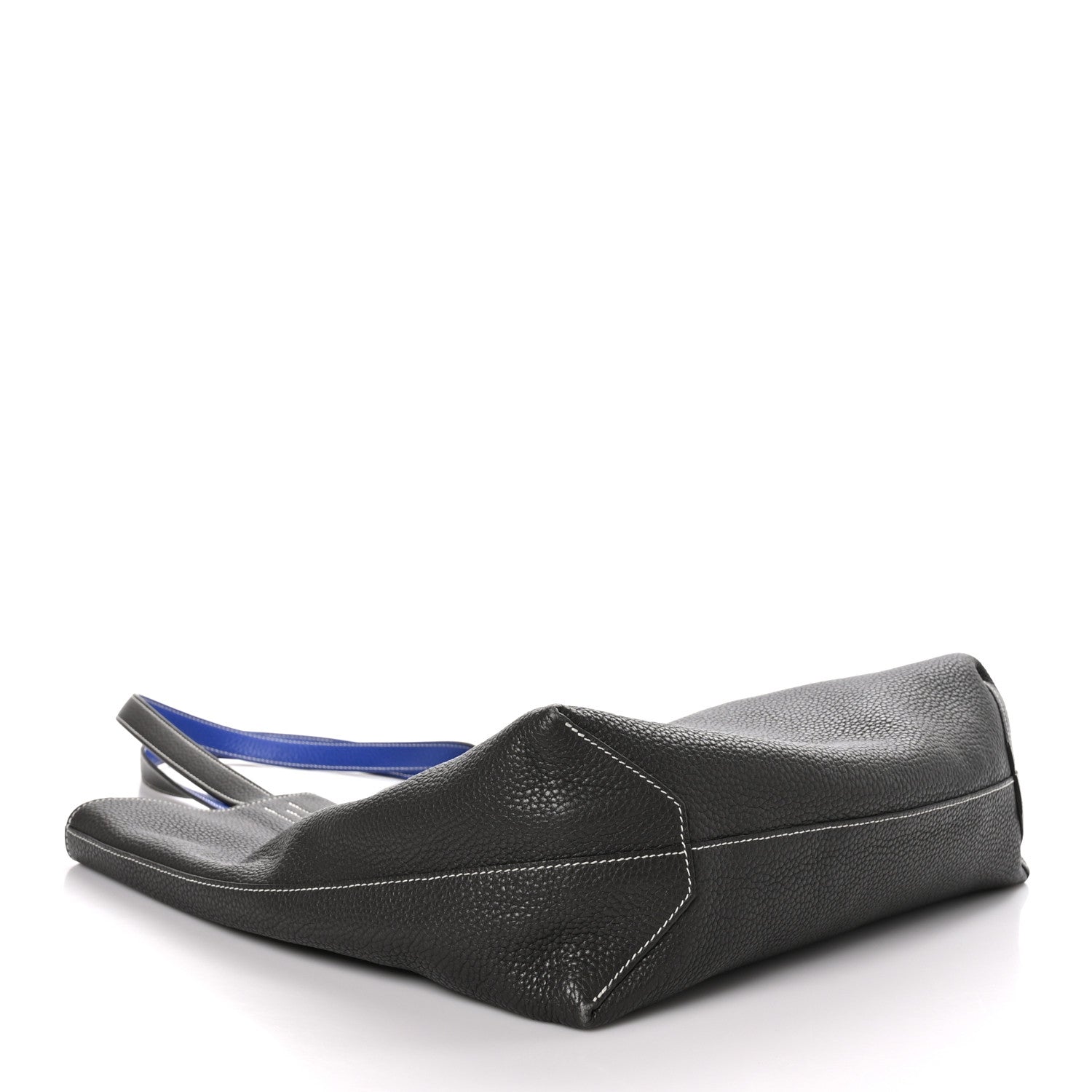 Hermes Taurillon Clemence Double Sens 36 Reversible Tote Graphite Bleu Electrique 4 of 12