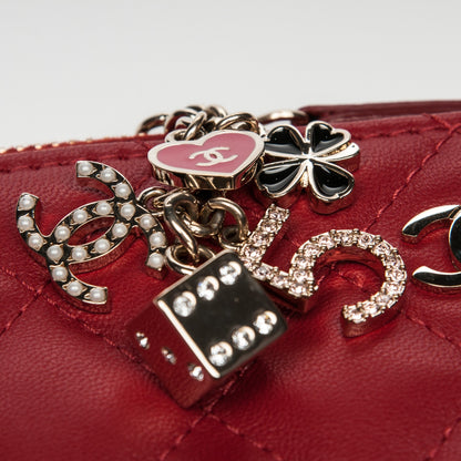 Chanel Lambskin Quilted Small Casino Cosmetic Case Red 8 of 8