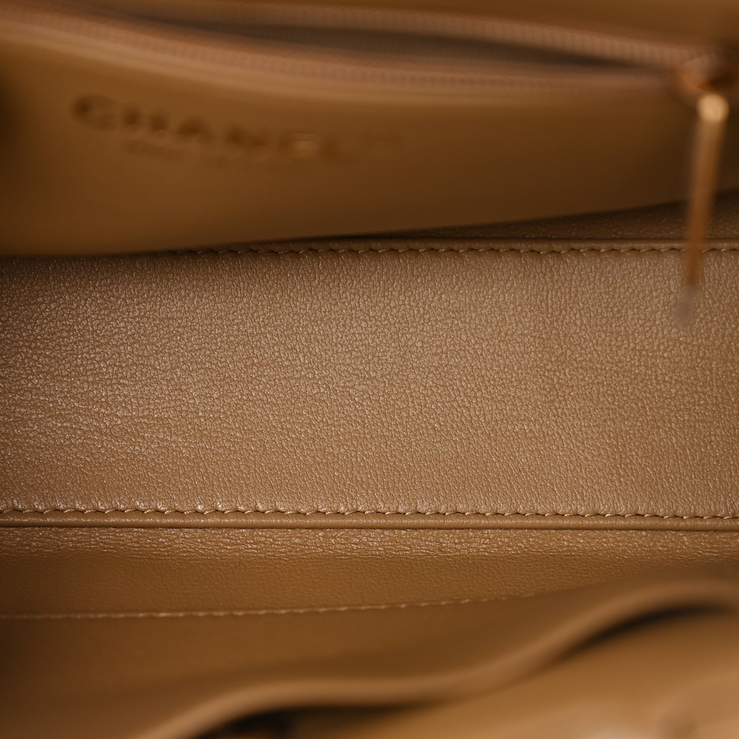 Chanel Shiny Aged Calfskin Quilted Nano Kelly Shopper Beige 4 of 9