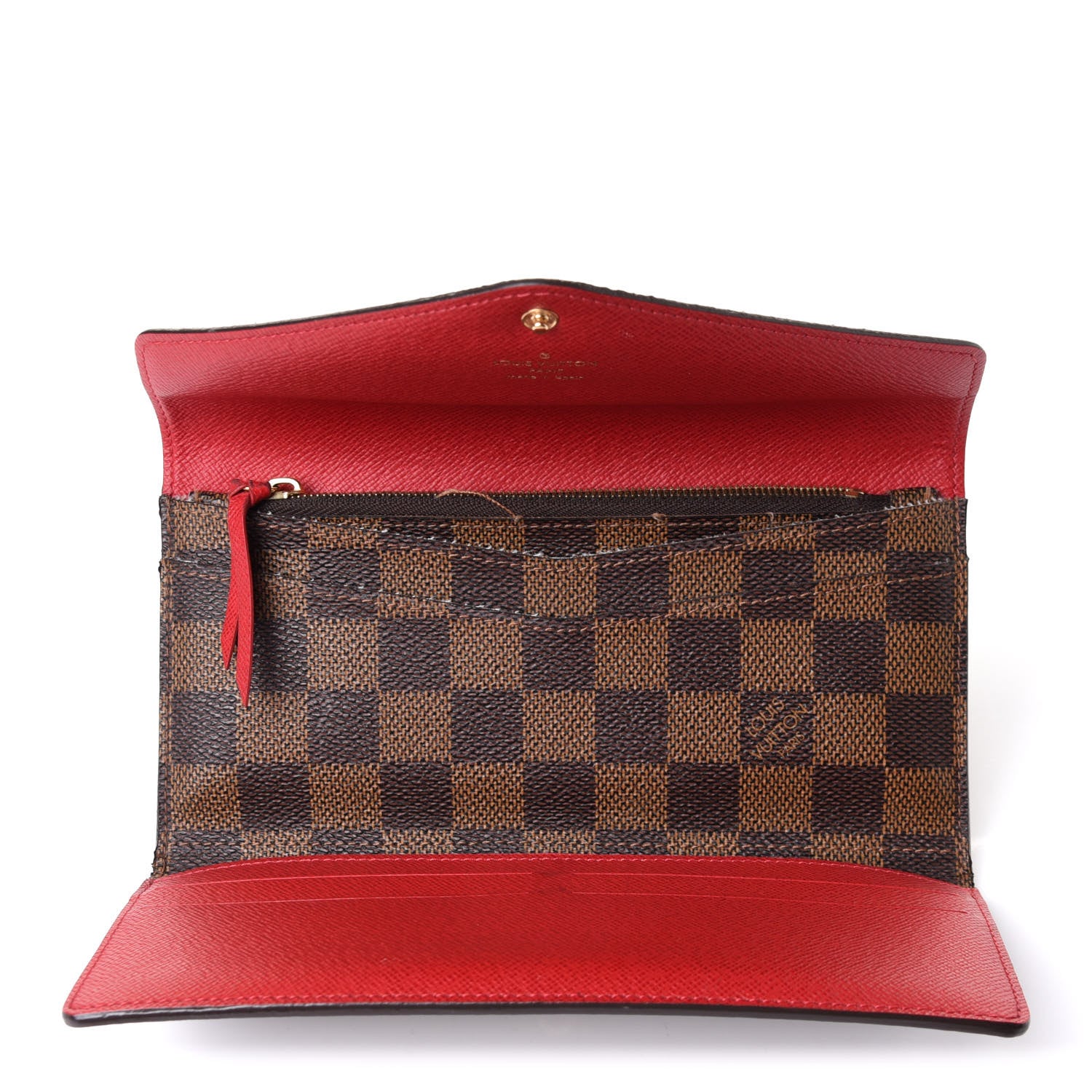 Louis Vuitton Damier Ebene Josephine Wallet Red 5 of 8