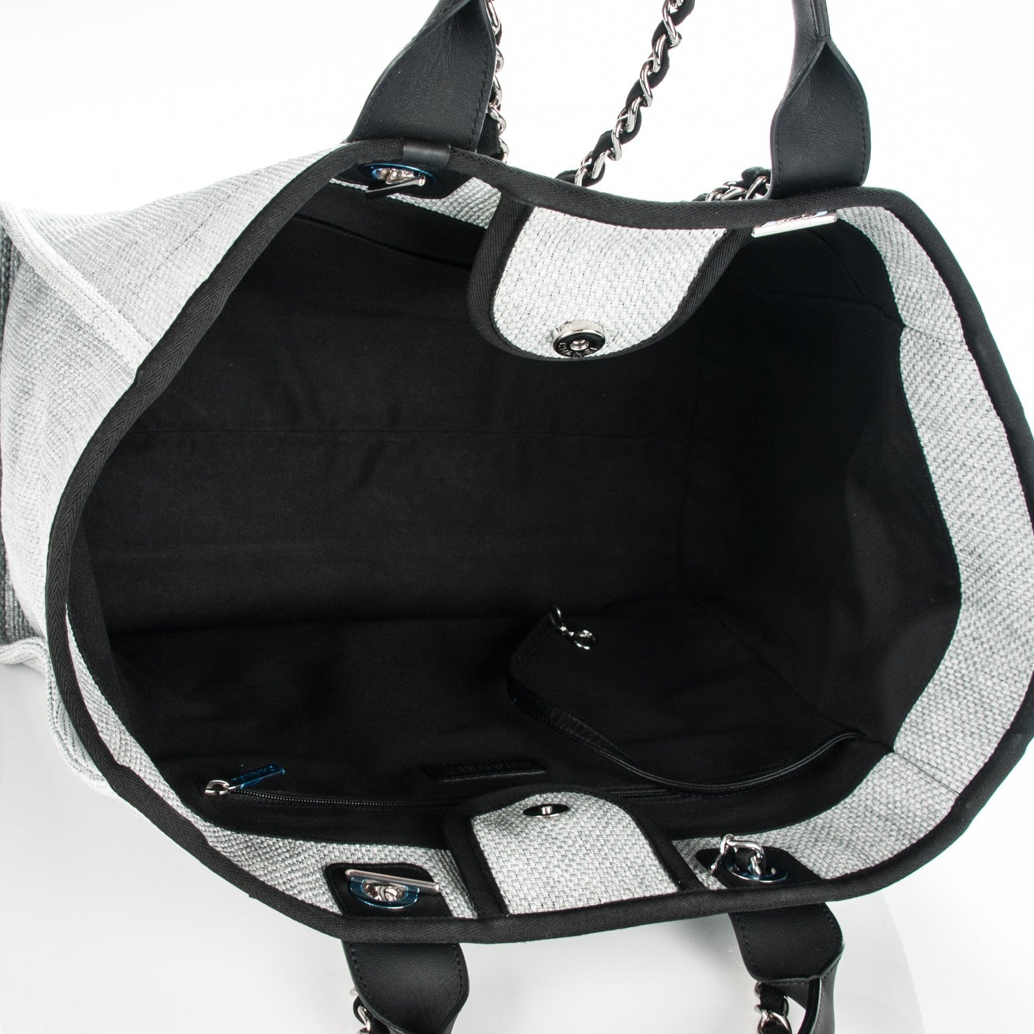 Chanel Canvas Large Deauville Tote Grey 5 of 7