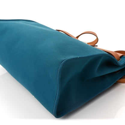 Hermes Toile Officier Vache Hunter Herbag Zip PM 31 Bleu Izmir Fauve 9 of 9