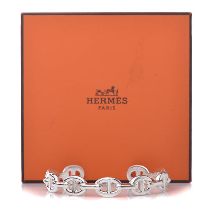 Hermes Sterling Silver MM Chaine d'Ancre Enchainee Cuff Bracelet LG 11 of 11
