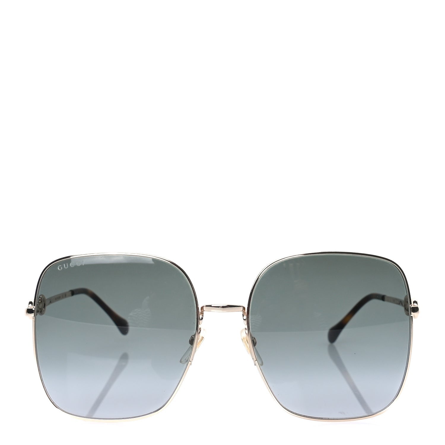 Gucci Metal Horsebit Square Sunglasses GG0879S Gold 2 of 7