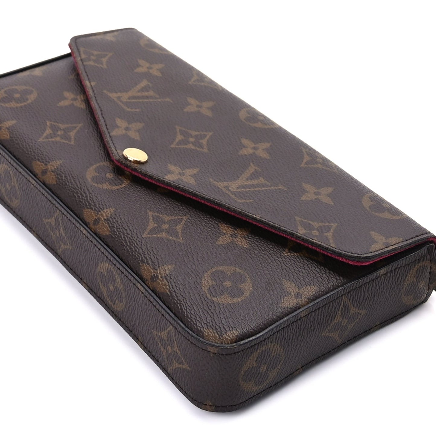 Monogram Pochette Felicie Chain Wallet Fuchsia