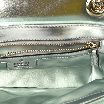Gucci Iridescent Nappa Chevron Matelasse Small GG Marmont Shoulder Bag Iridescent Salvy Green 4 of 9