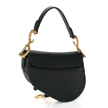 Christian Dior Grained Calfskin Mini Saddle Bag  Black 2 of 8