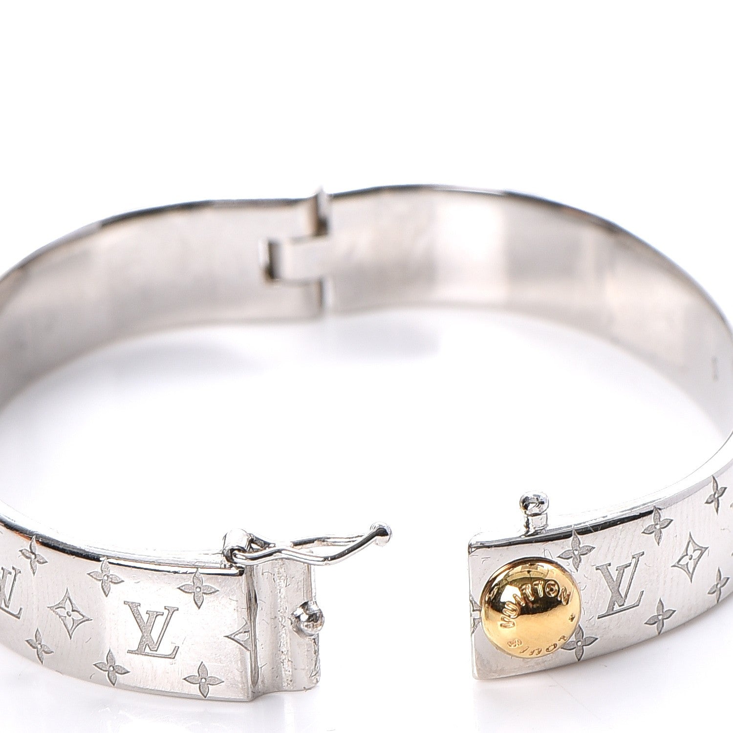 Louis Vuitton Palladium Monogram Nanogram Cuff S 7 of 8