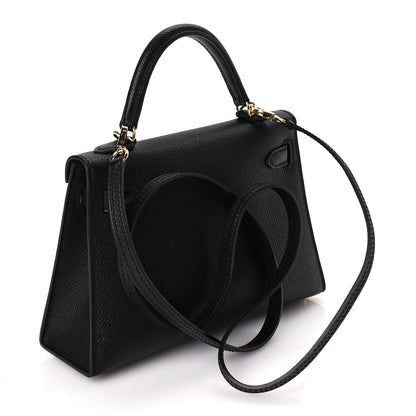 Hermes Epsom Mini Kelly Sellier 20 Black 2 of 9