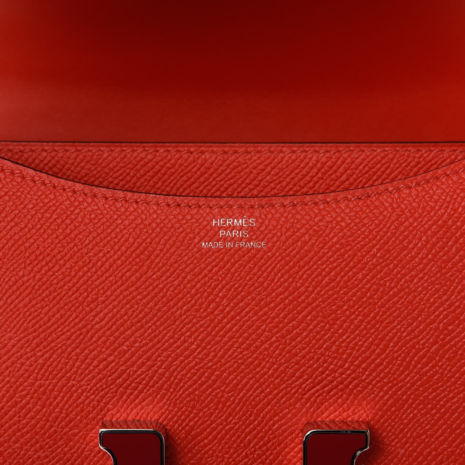 Hermes Epsom Enamel Constance 18 Capucine Sanguine 9 of 14