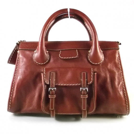 Chloe Calfskin Edith Satchel Whiskey 1 of 8