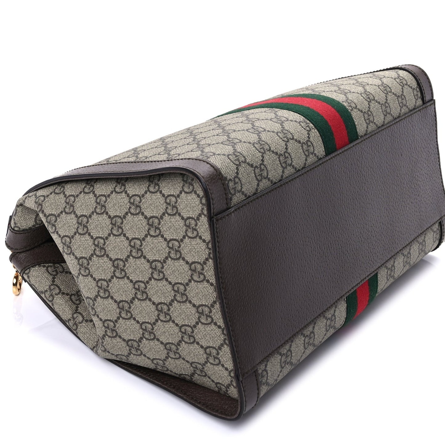 GG Supreme Monogram Web Medium Ophidia Tote Bag  Brown
