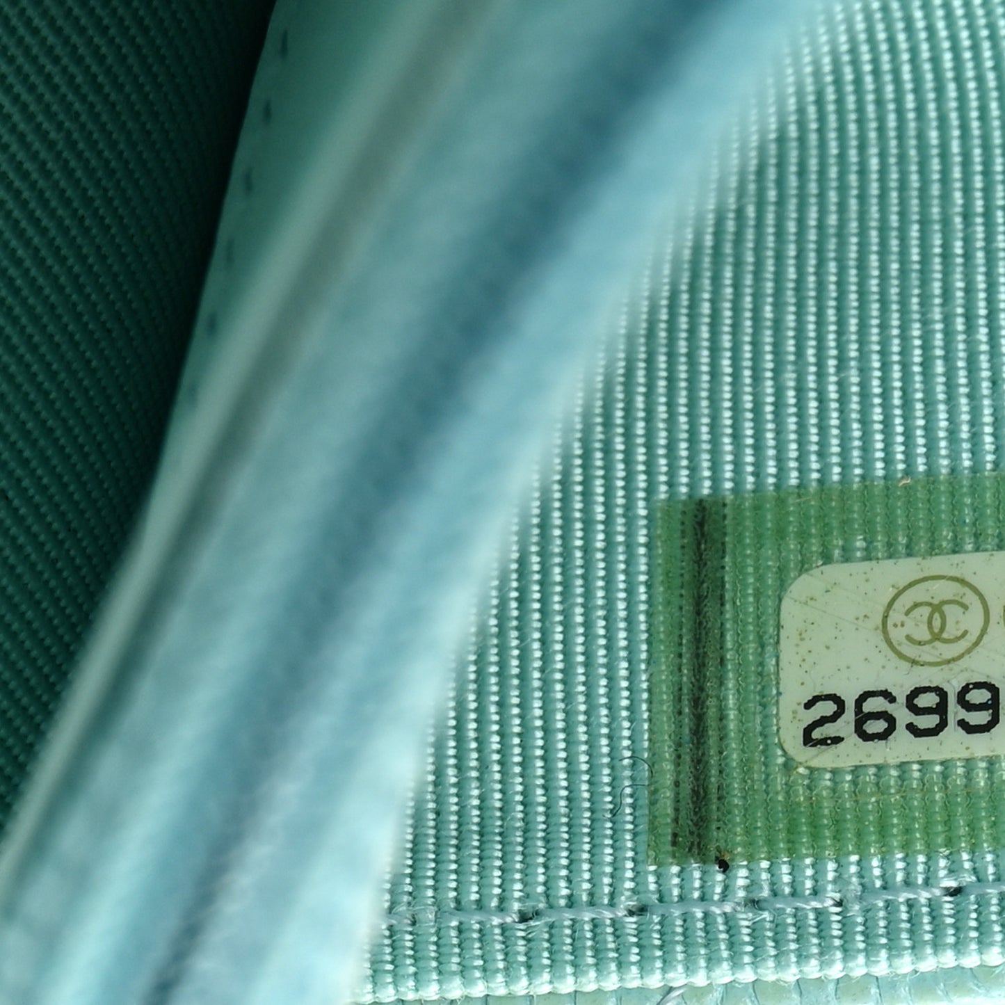 Caviar Quilted Wallet on Chain WOC Light Blue